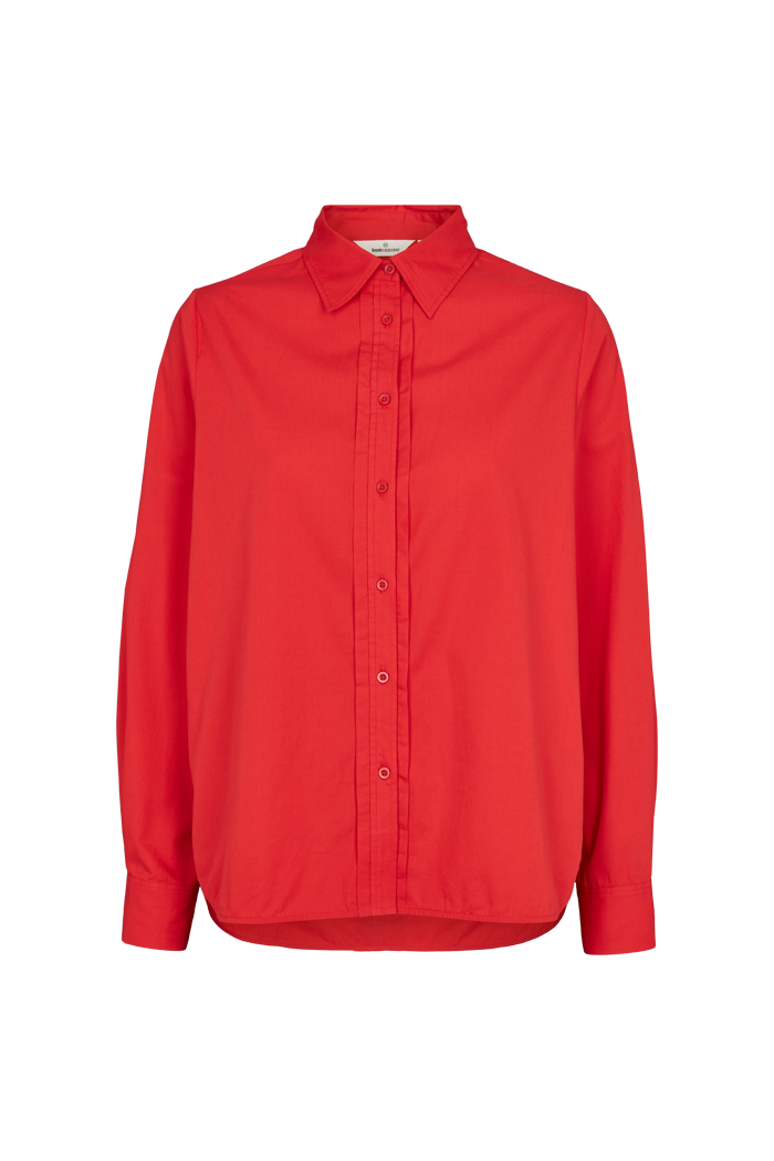 Basic Apparel Vilde Pleat Shirt Shirts 278 High Risk Red